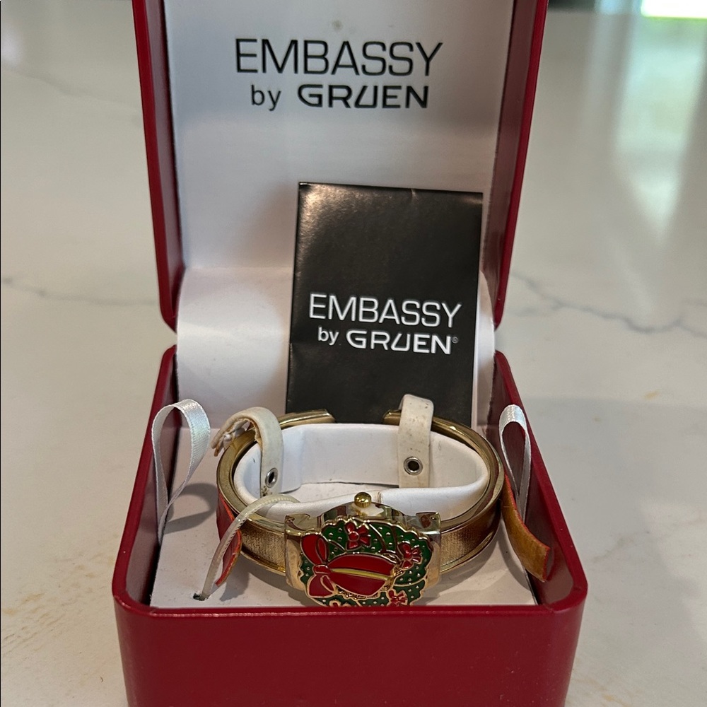 Embassy by Gruen Women's Gold and White Watch